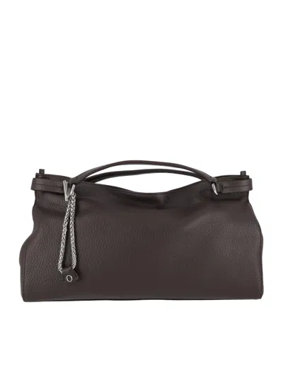 Orciani Virgo M Soft Leather Bag In Brown