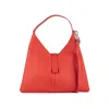 Orciani Vita Soft Shoulder Bag With Poppy Shoulder Strap In Red