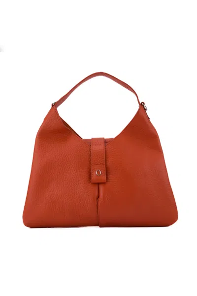 Orciani Vita Soft Small Leather Bag In Papavero