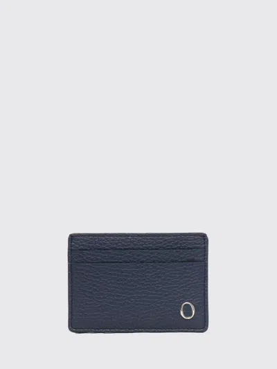 Orciani Logo-detail Leather Cardholder In Blue