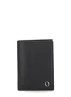 Orciani Textured Leather Vertical Wallet In Black