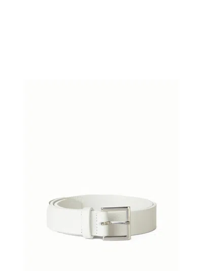 Orciani White Leather Belt In Bianco