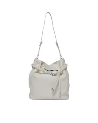 Orciani White Leather Handbag With Adjustable Versatile Strap