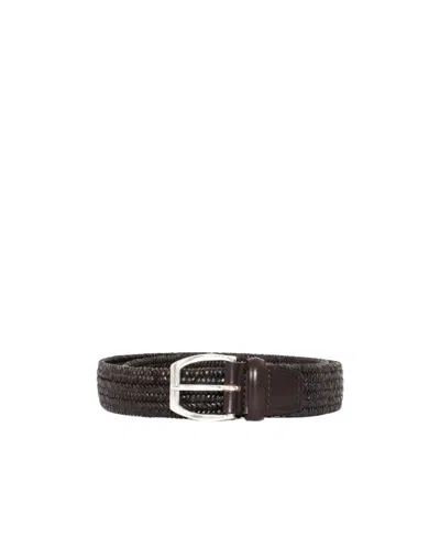 Orciani Wide Braided Belt In Brown
