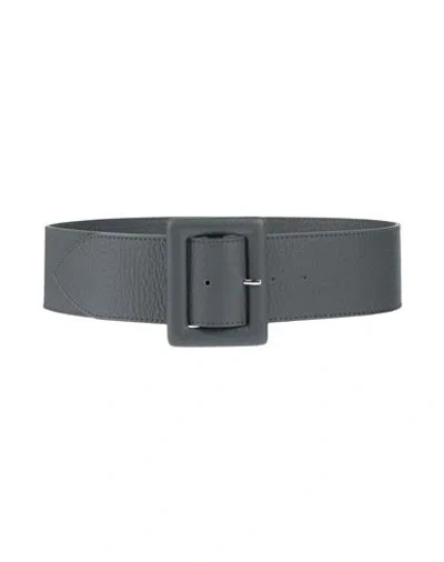 Orciani Woman Belt Charcoal Size 30 Leather In Gray