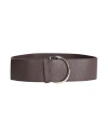 Orciani Woman Belt Dark Brown Size 30 Leather In Black