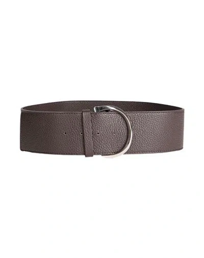 Orciani Woman Belt Dark Brown Size 30 Leather