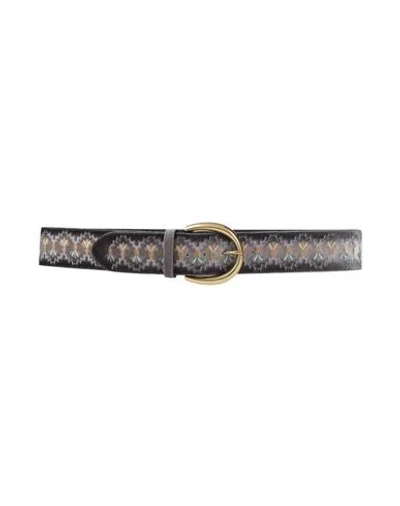 Orciani Woman Belt Grey Size 32 Leather, Textile Fibers