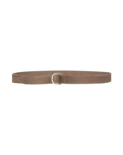Orciani Woman Belt Khaki Size 34 Leather In Beige
