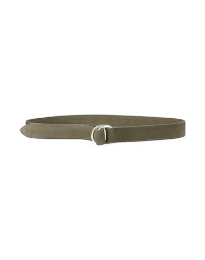 Orciani Woman Belt Military Green Size 36 Leather