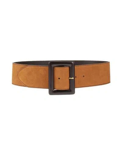 Orciani Woman Belt Tan Size 28 Leather In Brown