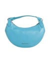 Orciani Crescent Zipper Shoulder Bag In Blue