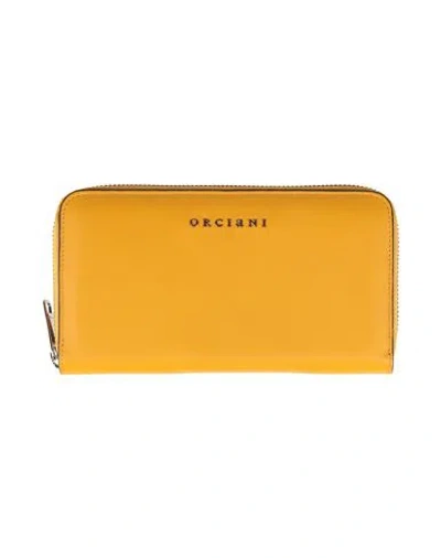 Orciani Woman Wallet Marigold Size - Soft Leather In Yellow