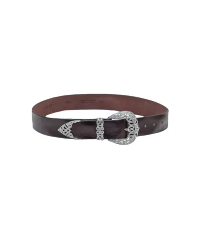 Orciani Brown Logo Buckle Belt