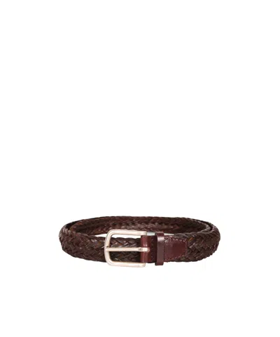 Orciani Woven Belt In Brown