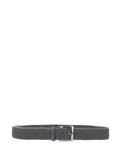 Orciani Woven Buckle-fastening Belt In Grey