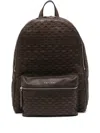 Orciani Woven Leather Backpack In Brown
