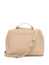 Orciani Woven Leather Shoulder Bag In Neutral