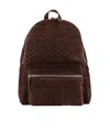 Orciani Suede Backpack Featuring Woven Texture Design In Brown
