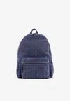 Orciani Woven Suede Leather Backpack In Blue