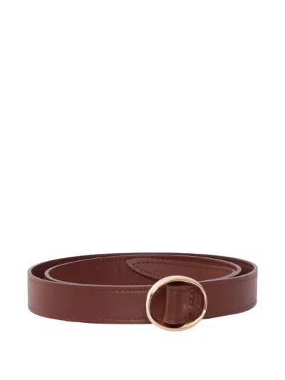 Orciani Oval-buckle Leather Belt In Brown