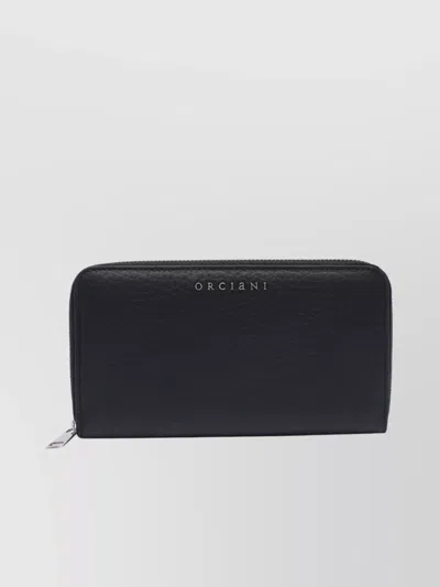 ORCIANI ZIP AROUND WALLET TEXTURED FINISH