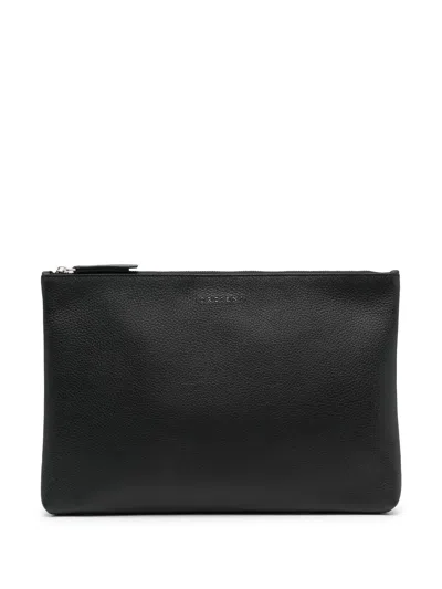 Orciani Zip-fastening Leather Pouch In Schwarz