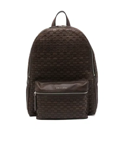Orciani Zipper Backpack In Brown