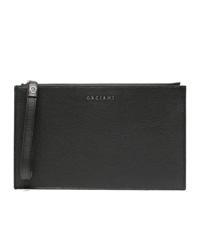 Orciani Zipper Clutch In Black