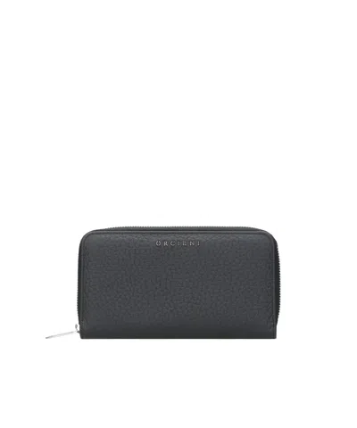 Orciani Zippered Logo Wallet In Black