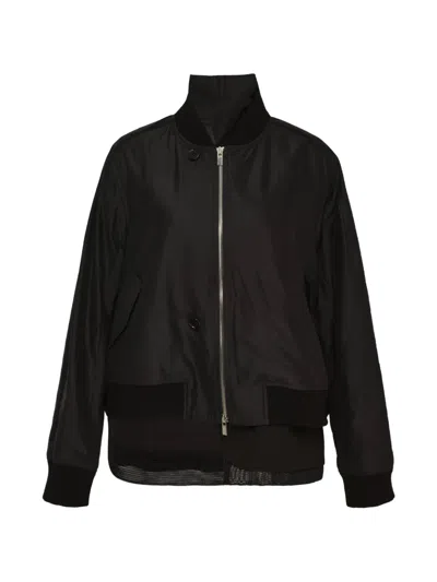 Ordinary Couture Code Graphic-print Panelled Bomber Jacket In Black