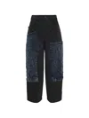Ordinary Couture Code Patchwork Frayed-edge Jeans In 黑色