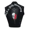 Ordinary Couture Code Skull Biker Denim Vest