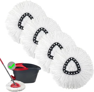 Ordinary Eye 4 Pack Mop Replacement Heads Compatible With 1 Tank System Microfiber Spin Mop Replace Head Mop Refi In White