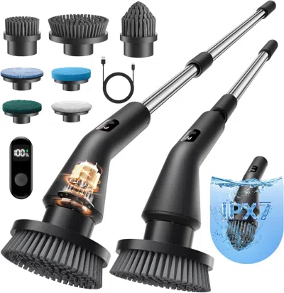 Ordinary Eye Electric Spin Scrubber, 2026 Upgraded Cordless Cleaning Brush Bathroom Scrubber, Ipx7 Waterproof Ele In Black