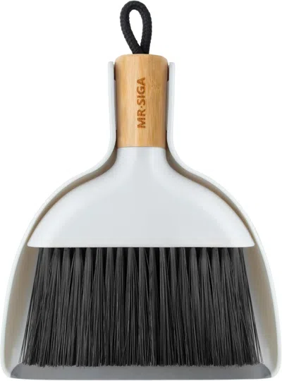 Ordinary Eye Mini Dustpan And Brush Set, Portable Cleaning Brush And Dustpan Combo With Bamboo Handle, 1 Set In Black