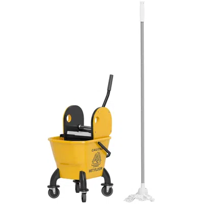 Ordinary Eye Mop Bucket With Wringer On Wheels For Floor Cleaning, 27.5 Quart Down Press Wringer With Handle And  In Multi