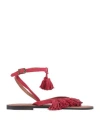 Ordi.to Ordi. To Woman Toe Strap Sandals Red Size 10 Soft Leather