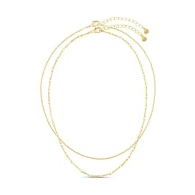 Orelia Dainty Chain 2-row Necklace In Gold