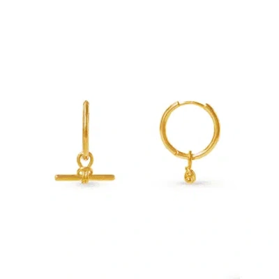 Orelia Dainty T-bar Knot Hoop Earrings In Gold