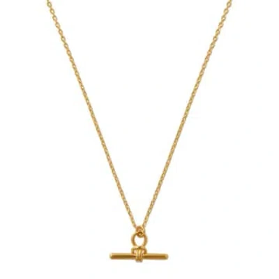 Orelia Dainty T-bar Knot Necklace In Gold