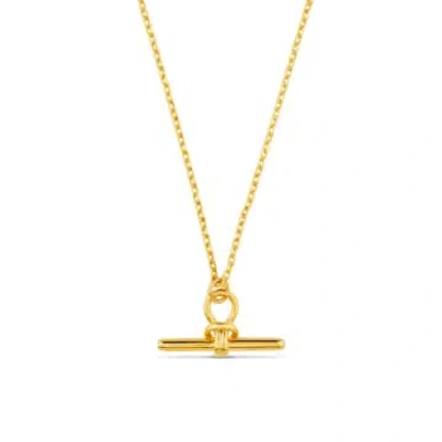 Orelia Dainty T-bar Knot Necklace In Gold