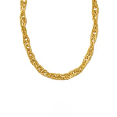 Orelia Interlocking Oval Link Statement Necklace In Gold