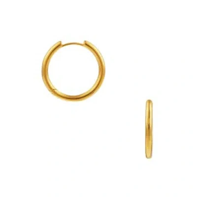 Orelia Large Everyday Elevated Hoop Earrings In Gold