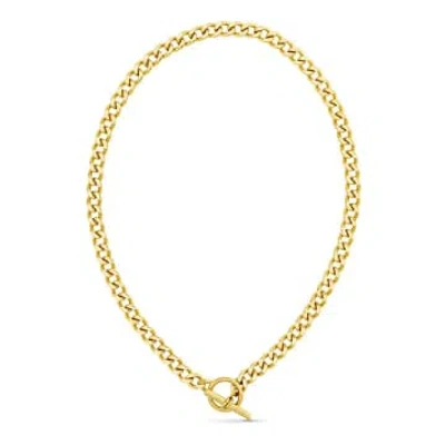 Orelia Luxe Flat Curb T-bar Necklace In Gold