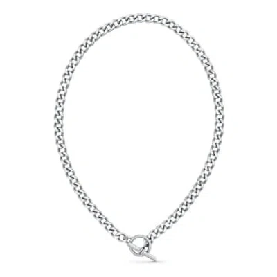 Orelia Luxe Flat Curb T-bar Necklace In Metallic