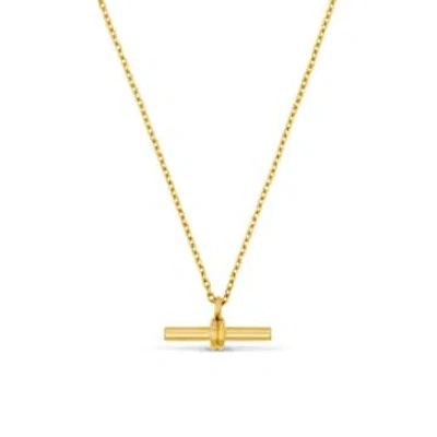 Orelia Luxe Linear T-bar Drop Necklace In Gold
