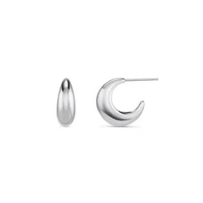 Orelia Luxe Tapered Dome Hoop Earrings In Metallic