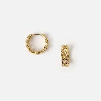 Orelia Mini Chain Huggie Hoops In Gold