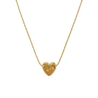 Orelia Molten Thread Through Heart Collar Necklace In Gold